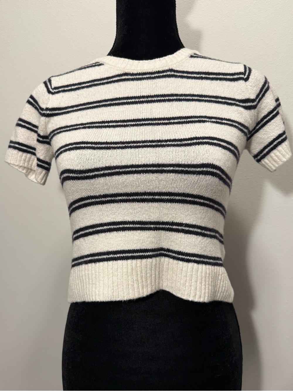 Song of Style Ivory & Black Striped Knit Top
